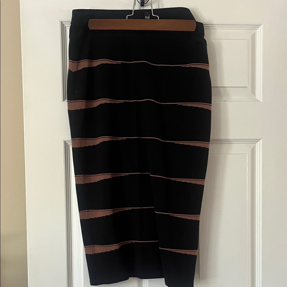 Venini Black and Brown Pencil Skirt